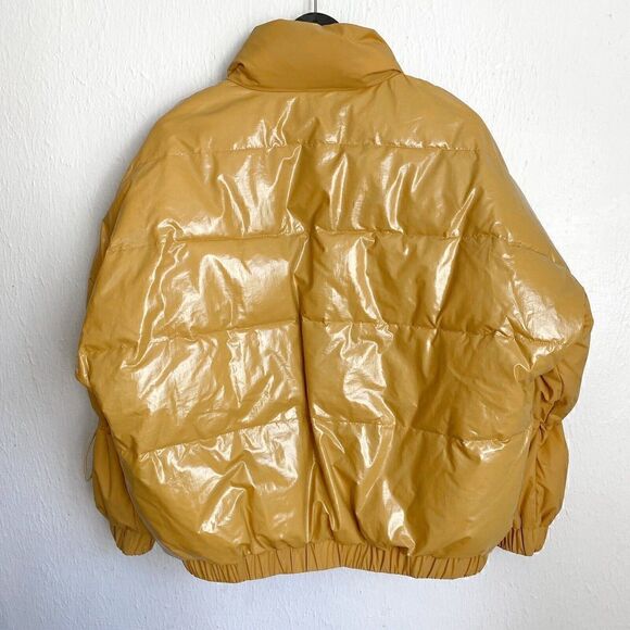 Cabi Puff Piece Style 4228 Acid Yellow Puffer Jacket Women’s XS Asymmetrical - Picture 10 of 16